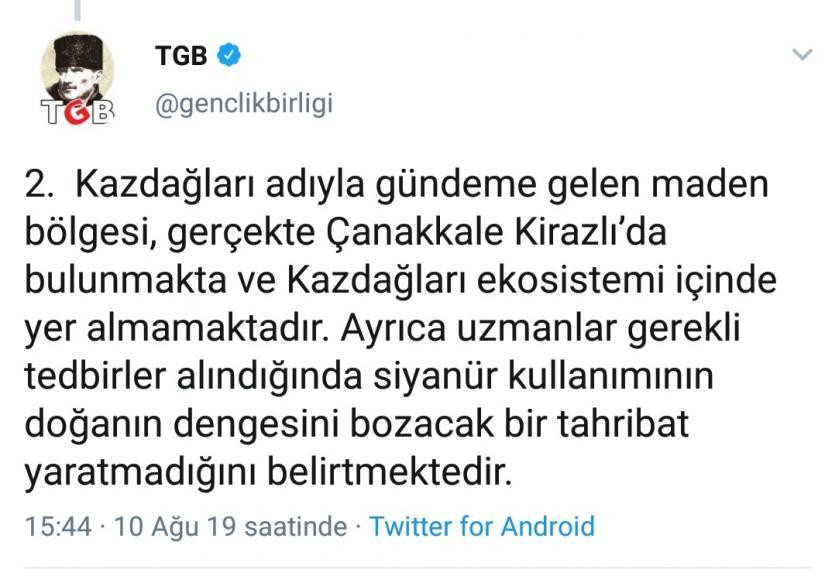 TGB'den Kaz Dağları açıklaması - Resim : 2