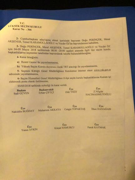 YSK Başkanı açıkladı: 4 adayın başvurusu kabul edildi - Resim : 2