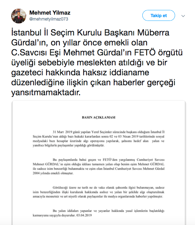 HSK'dan İstanbul İl Seçim Kurulu Başkanı hakkında açıklama - Resim : 1