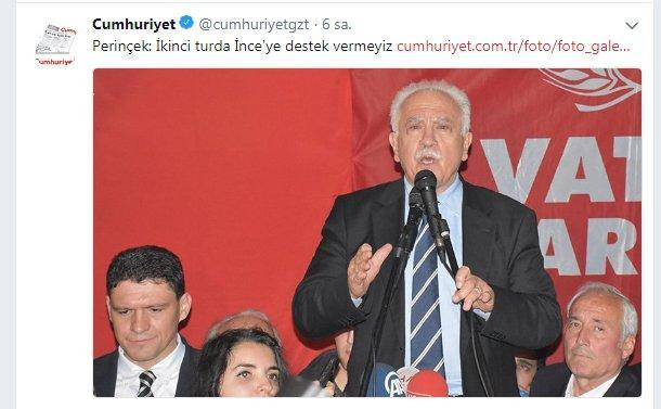 Vatan Partisi'nden Cumhuriyet'e tekzip: Perinçek '2. turda İnce'yi desteklemeyiz' dedi mi? - Resim : 1
