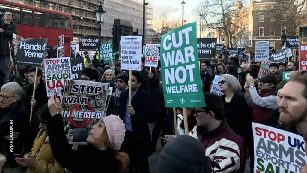 Yemen kasabı Bin Selman İngiltere'de protesto edildi - Resim : 1
