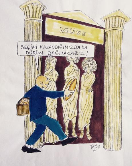 Vatan Partisi adayı Mutlu, kendi çizdiği karikatürlerle 'Mutlu İzmir' projesini anlattı - Resim : 12