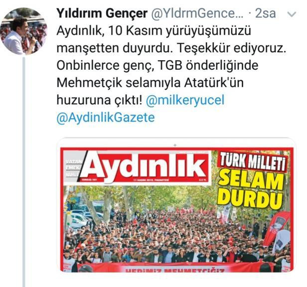 Gençer: Yürüyüş fotoğrafımızı kullanıp TGB dememek ilkesizliktir - Resim : 1