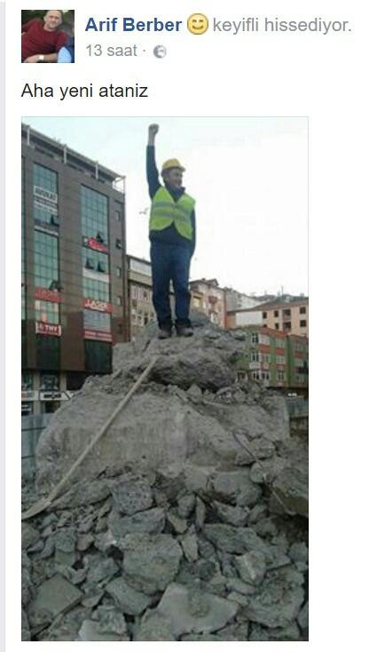 Atatürk'ün Rize'de kaldırılan heykeliyle ilgili skandal paylaşım - Resim : 1