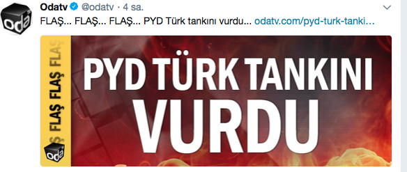 Odatv'nin 'PYD Türk tankını vurdu' başlığı tepki çekti - Resim : 1