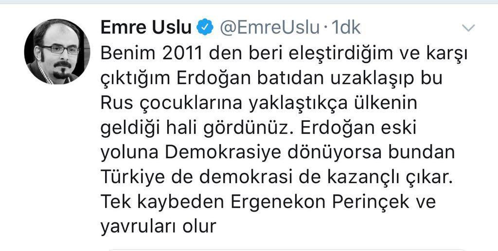 FETÖ'cü Emre Uslu'dan emperyalist saldırıya destek, Erdoğan'a tebrik - Resim : 3