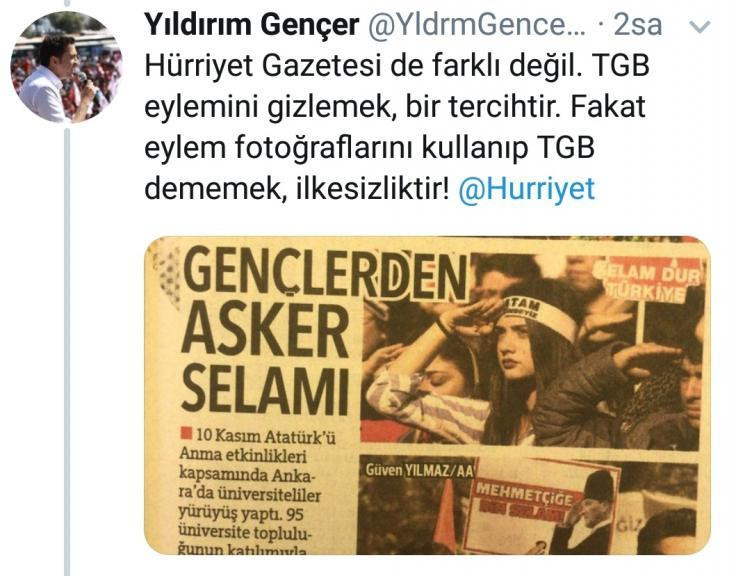 Gençer: Yürüyüş fotoğrafımızı kullanıp TGB dememek ilkesizliktir - Resim : 3