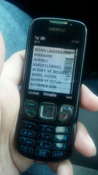 TSK'dan Afrin halkına cep telefonu mesajı - Resim : 1