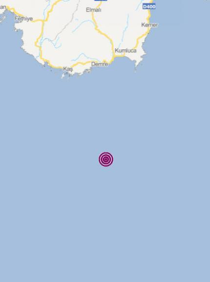Akdeniz'de 3.9 büyüklüğünde deprem - Resim : 1