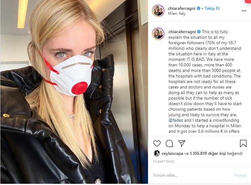 Chiara Ferragni: Böyle giderse hasta seçmeye başlayacaklar - Resim: 1