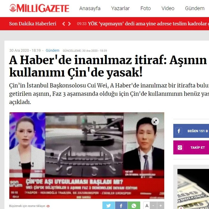 İşte Çin aşısı ile ilgili yalan haber yapan kaynaklar! - Resim: 1