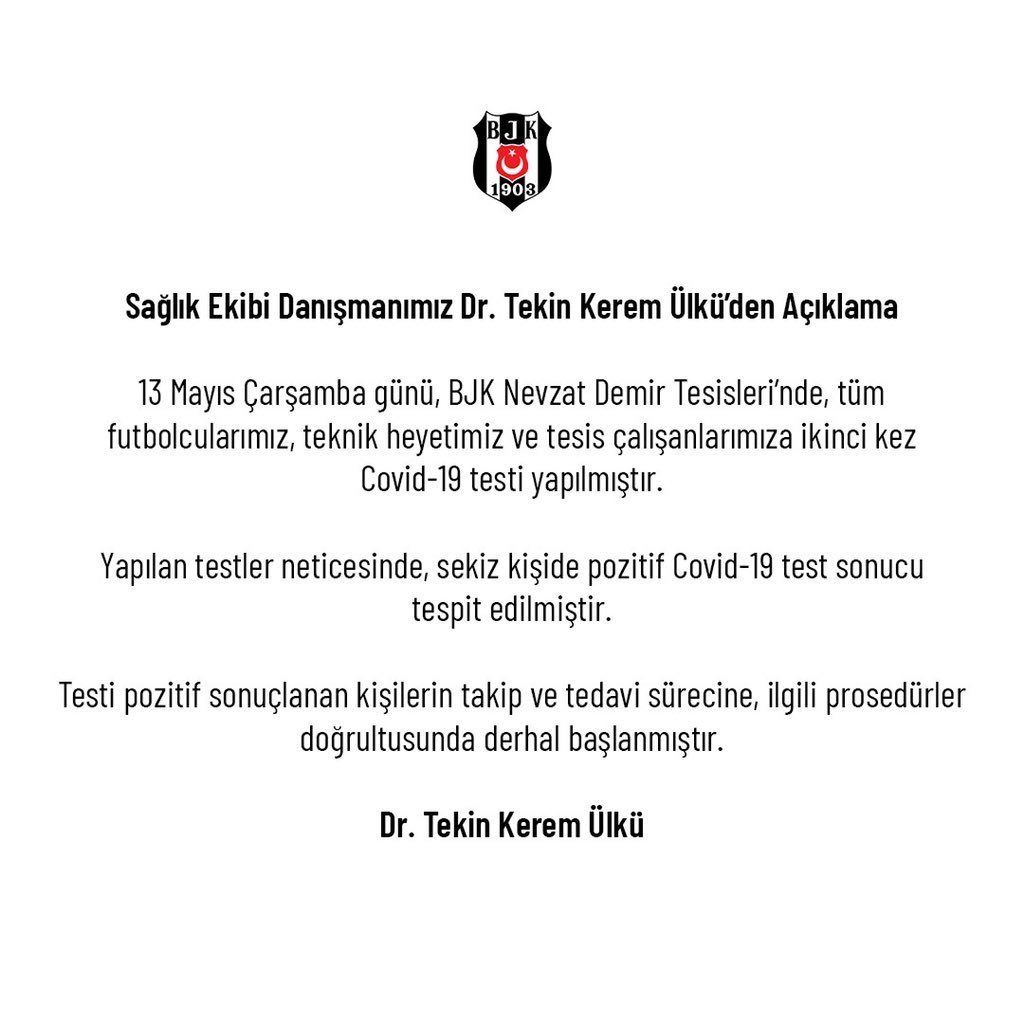 Beşiktaş'ta 8 kişide Koronavirüs tespit edildi - Resim: 1