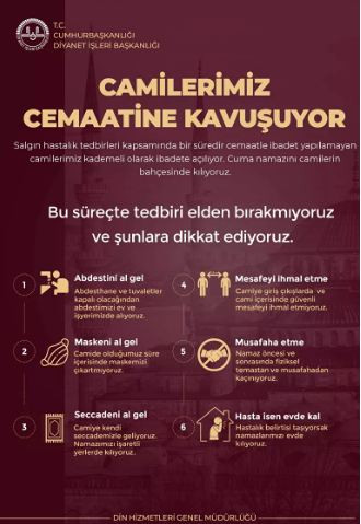 Diyanet'ten cuma namazı için uyarı afişi - Resim: 1