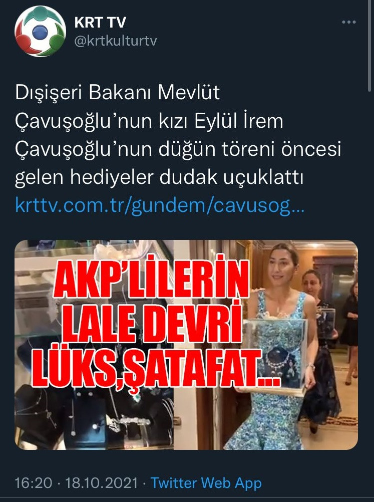 Barış Yarkadaş, Bakan Çavuşoğlu'nun kızının düğün hediyeleri diye paylaştı, şatafatlı düğün CHP yöneticisinin çıktı - Resim: 1