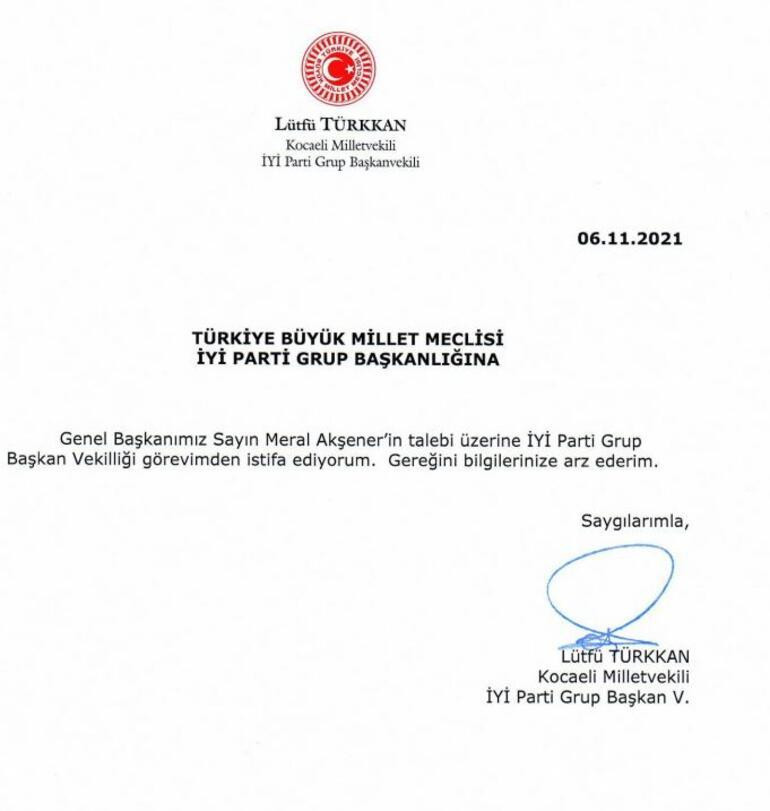 Lütfü Türkkan: İYİ Parti Grup Başkan Vekilliği görevinden istifa ediyorum - Resim: 1