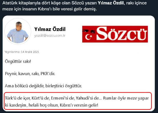 Yılmaz Özdil ölçüyü kaçırdı: Rumlar öyle bir meze yapar ki Kıbrıs’ı veresin gelir - Resim: 2