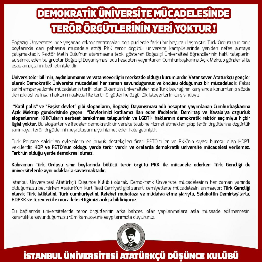 Üniversite kulüplerinden Boğaziçi provokasyonlarına tepki - Resim: 1