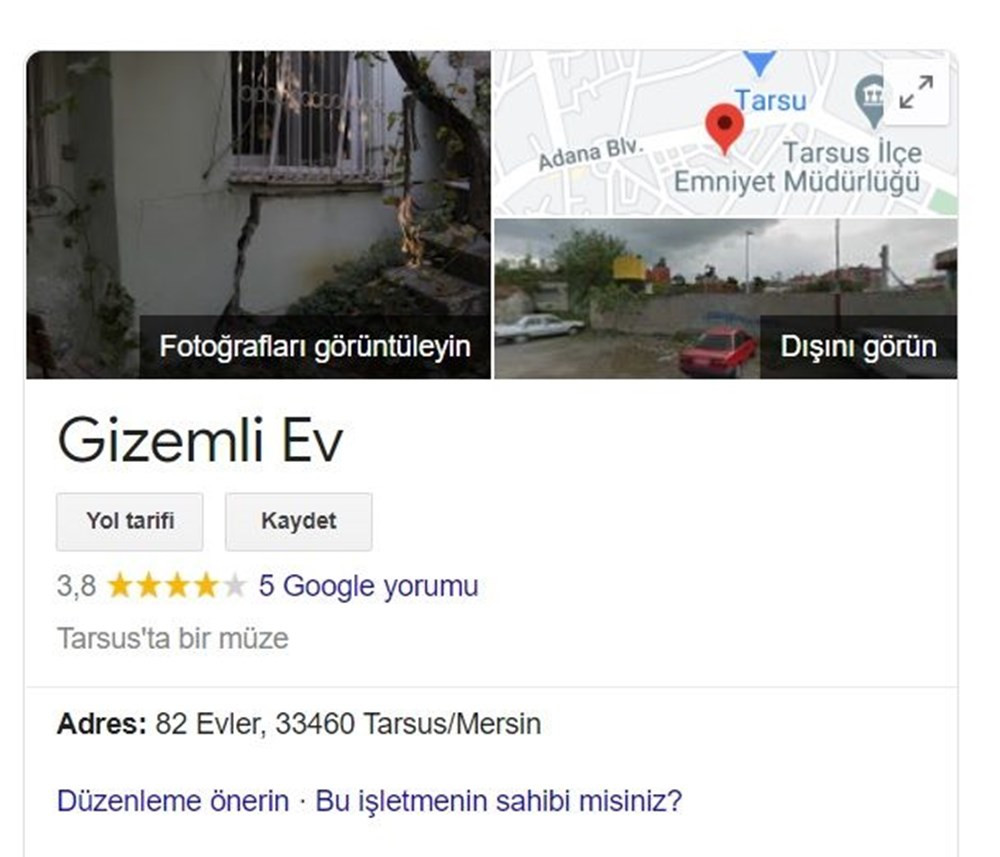 Mersin'deki 'gizemli ev' Google'ın haritalar hizmetinde işaretlendi - Resim: 4