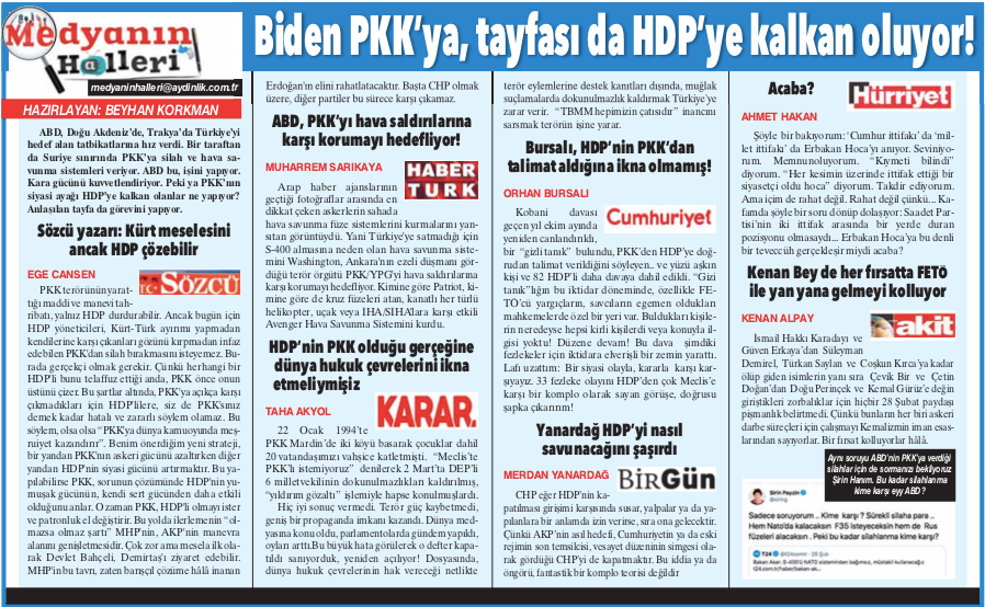 Medyanın Halleri: Biden PKK'ya, tayfası da HDP'ye kalkan oluyor! - Resim: 2