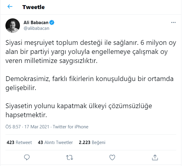 Davutoğlu'ndan sonra Babacan da terör partisi HDPye sahip çıktı - Resim: 1