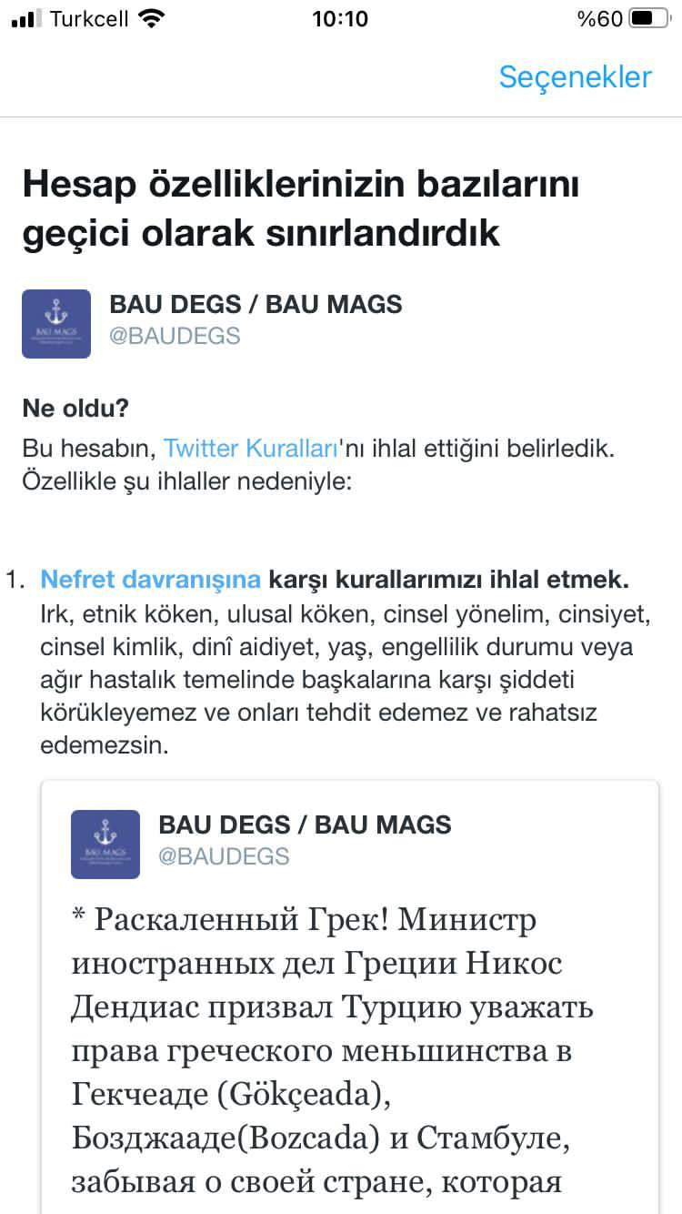 Twitter'dan BAU DEGS'e sansür! - Resim: 1