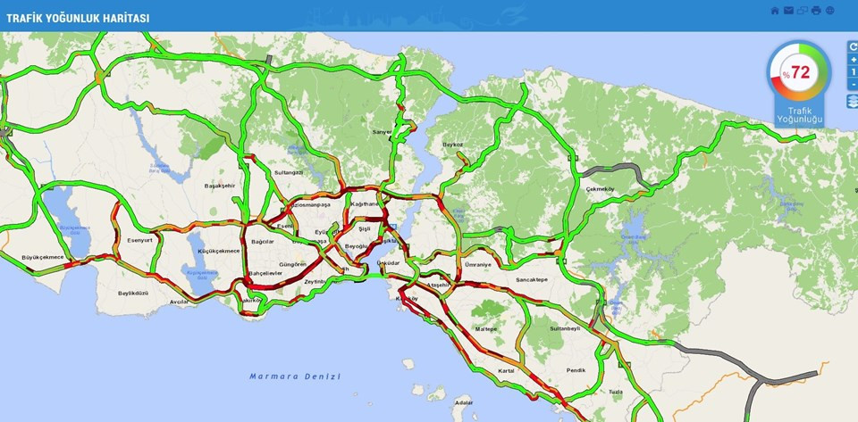 İstanbul'da yoğun trafik:Yüzde 70'i geçti - Resim: 1