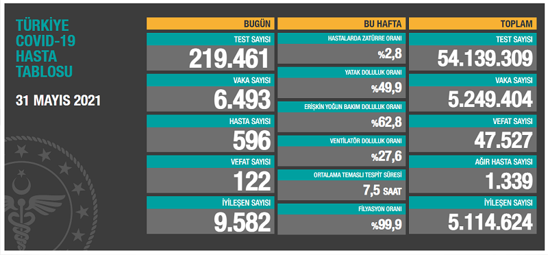 31 Mayıs koronavirüs tablosu açıklandı - Resim: 1