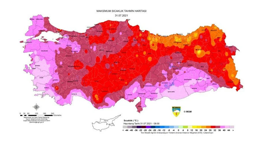 Meteoroloji haritayla uyardı: Aşırı sıcaklara dikkat! - Resim: 1