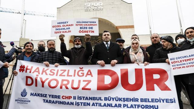 İBB'de işten çıkarılan işçilerden protesto:Her şey güzel olmadı - Resim: 1