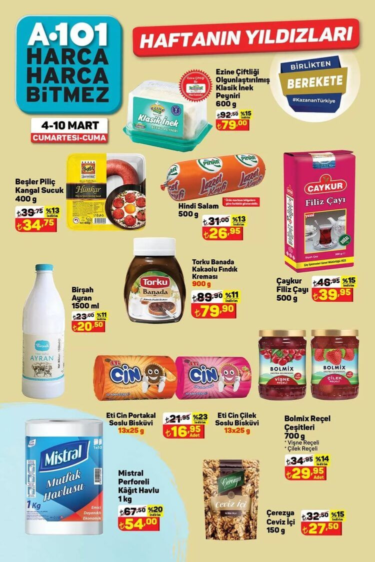 A101 Market Yeni Indirimli ürünler Listesi (9 Mart-10 Mart 2023 A101 ...