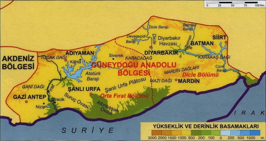 Güneydoğu Anadolu Bölgesi illeri, haritası, özellikleri, gezilecek